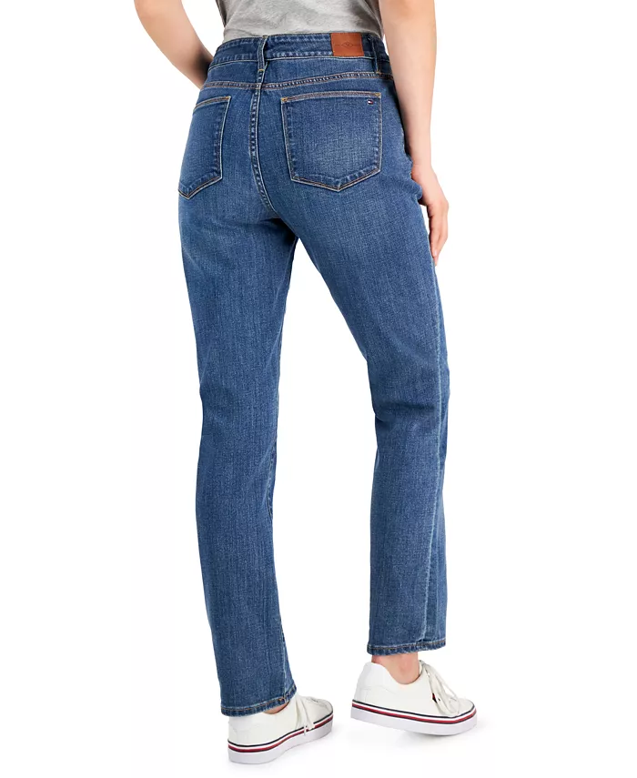 Tommy Hilfiger Women's Tribeca TH Flex Straight-Leg Jeans Women's Fashion Shoes & Accessories