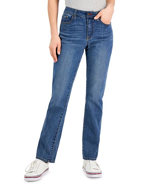Tommy Hilfiger Women's Tribeca TH Flex Straight-Leg Jeans Women's Fashion Shoes & Accessories