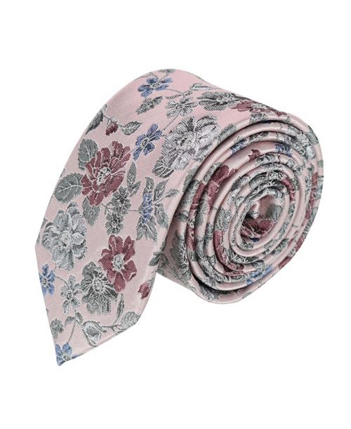 TRAFALGAR Men's Nico Subtle Vine and Flower Patterned Silk Necktie Men's Fashion & Accessories