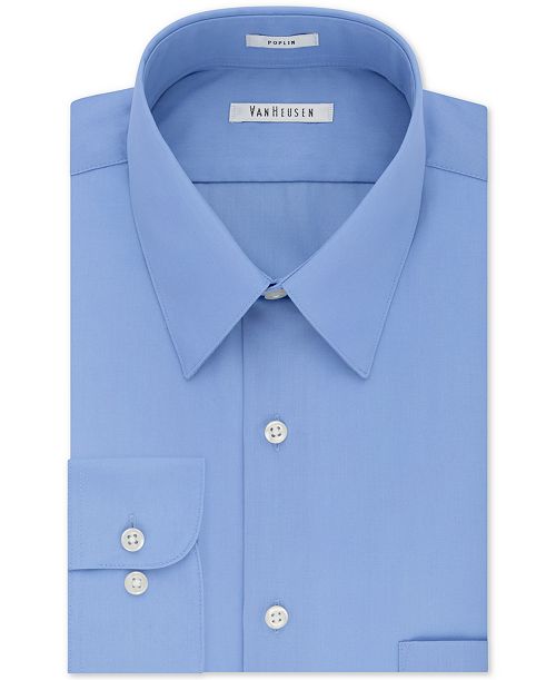 Van Heusen Men's Classic-Fit Point Collar Poplin Dress Shirt Men's Fashion & Accessories