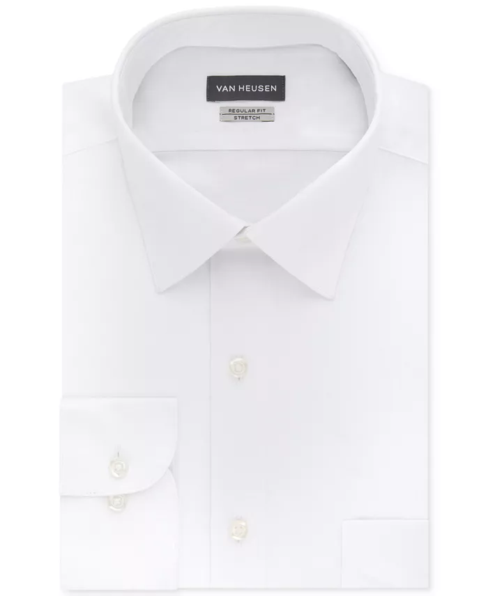 Van Heusen Men's Classic/Regular Fit Stretch Wrinkle Free Sateen Dress Shirt Men's Fashion & Accessories
