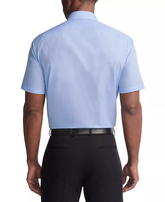 Van Heusen Poplin Solid Short-Sleeve Dress Shirt Men's Fashion & Accessories