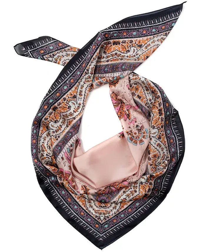 Vince Camuto Block Print Floral Square Scarf Women's Fashion Shoes & Accessories