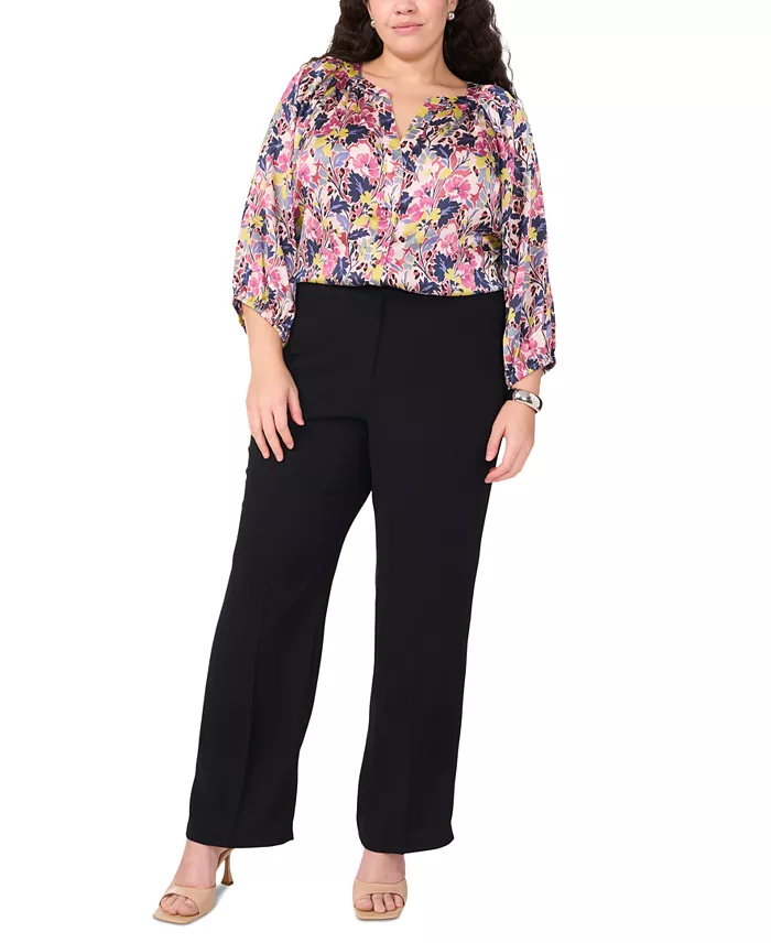 Vince Camuto Plus Size Printed Raglan-Sleeve Blouse Women's Fashion Shoes & Accessories