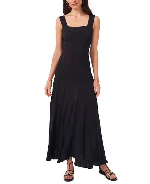 Vince Camuto Women's Challis Square-Neck Smocked-Back Sleeveless Maxi Dress XS-3X Women's Fashion Shoes & Accessories