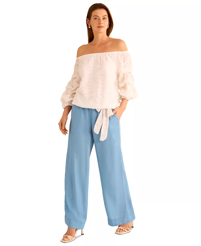 Vince Camuto Women's Drawstring Wide-Leg Pants Women's Fashion Shoes & Accessories