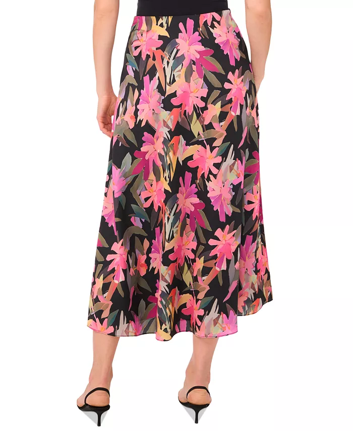 Vince Camuto Women's Floral Bias Midi Slip Skirt Women's Fashion Shoes & Accessories