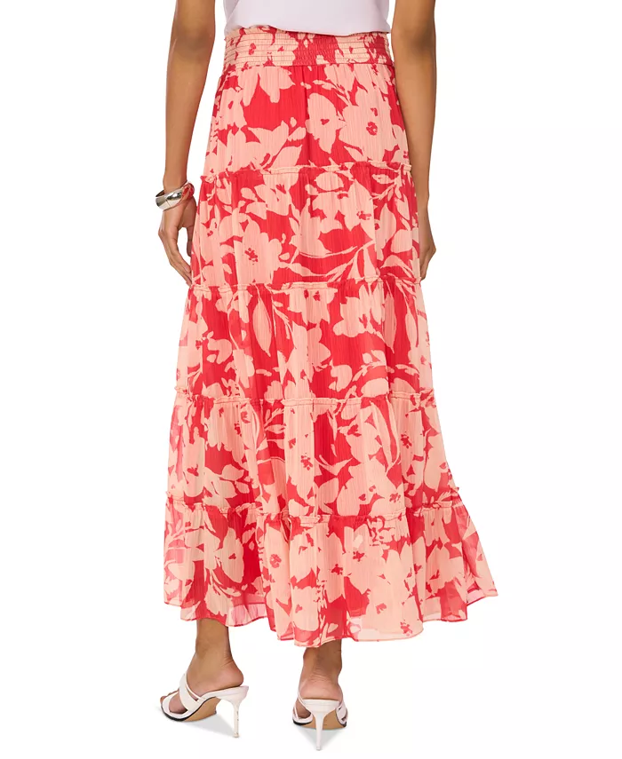 Vince Camuto Women's Floral-Print Tiered Maxi Skirt Women's Fashion Shoes & Accessories