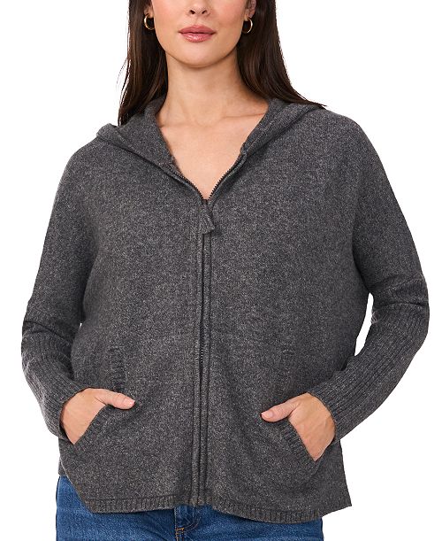 Vince Camuto Women's Full-Zip Sweater Hoodie Women's Fashion Shoes & Accessories