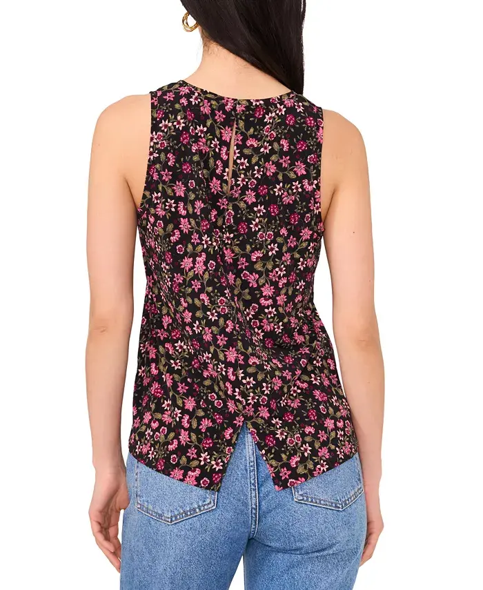 Vince Camuto Women's Printed Keyhole-Back Tank Top Women's Fashion Shoes & Accessories