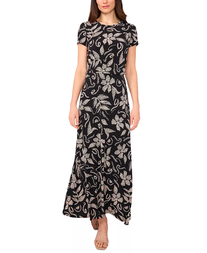 Vince Camuto Women's Printed Pull-On Maxi Skirt Women's Fashion Shoes & Accessories