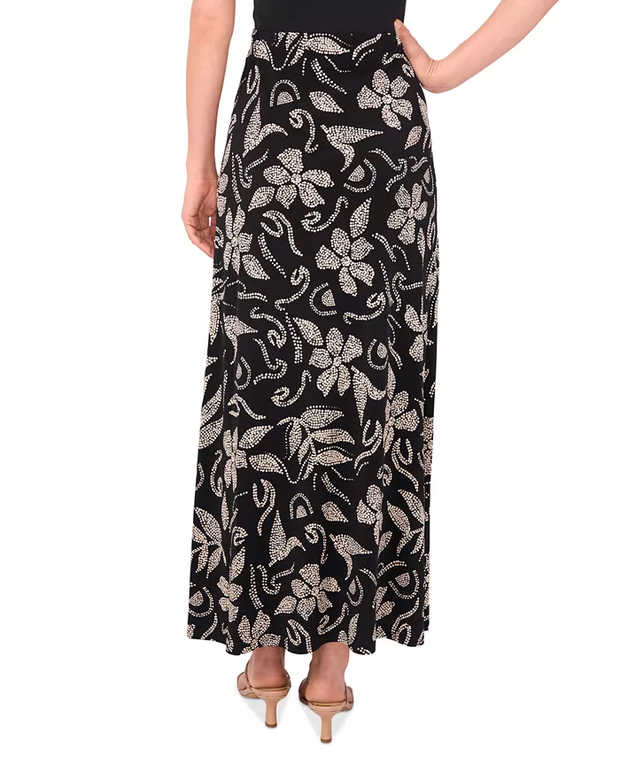 Vince Camuto Women's Printed Pull-On Maxi Skirt Women's Fashion Shoes & Accessories