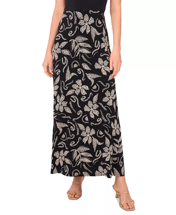 Vince Camuto Women's Printed Pull-On Maxi Skirt Women's Fashion Shoes & Accessories