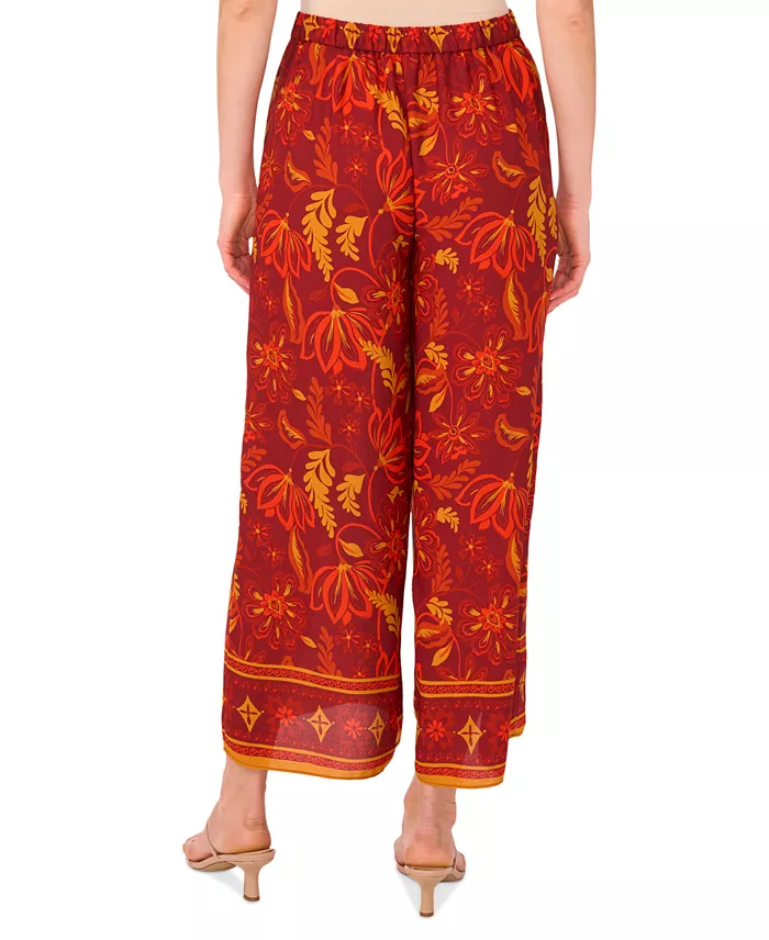 Vince Camuto Women's Printed Pull-On Wide-Leg Pants Women's Fashion Shoes & Accessories