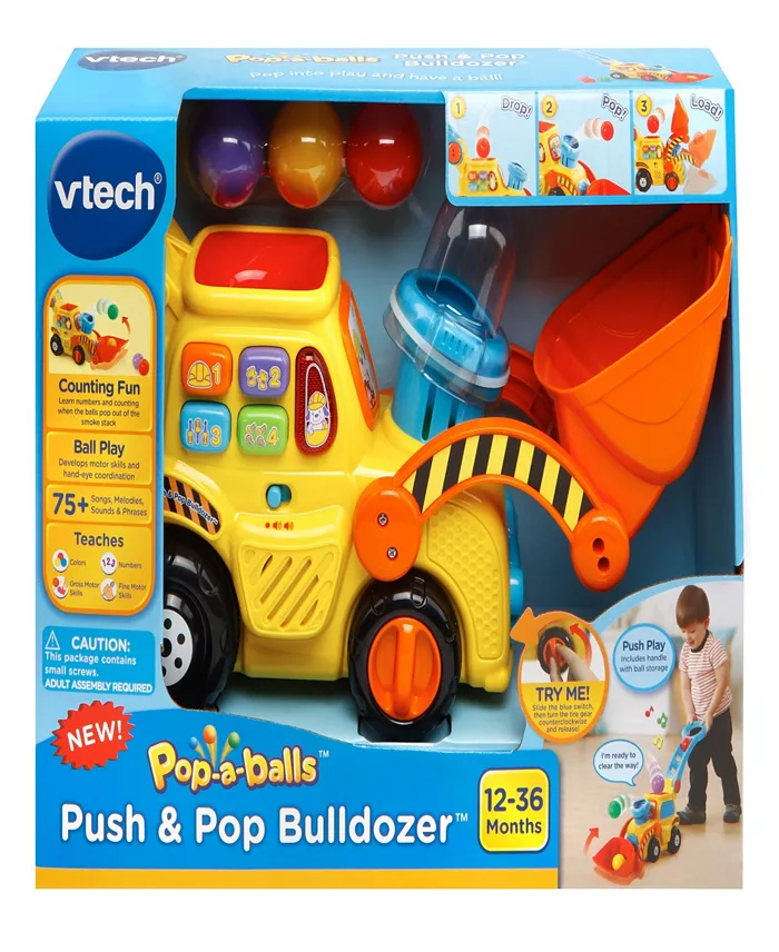VTech Pop-a-Balls Push Pop Bulldozer All Toys