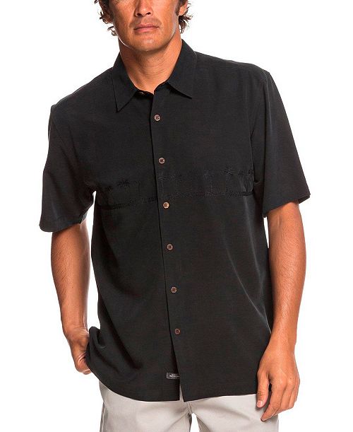 Waterman Quiksilver Men's Tahiti Palms Short Sleeve Shirt Men's Fashion & Accessories