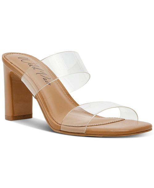 Wild Pair Zandria Two-Piece Clear Vinyl Dress Sandals Created for Macy's Women's Fashion Shoes & Accessories