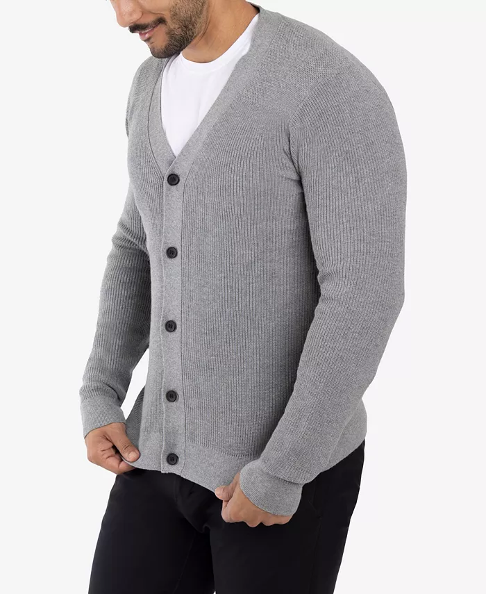 X-Ray Men's Basic Ribbed Cardigan Men's Fashion & Accessories