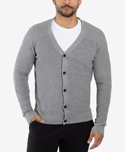 X-Ray Men's Basic Ribbed Cardigan Men's Fashion & Accessories