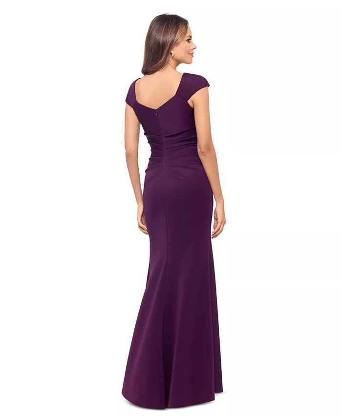XSCAPE Women's Asymmetric-Neck Side-Slit Gown Women's Fashion Shoes & Accessories